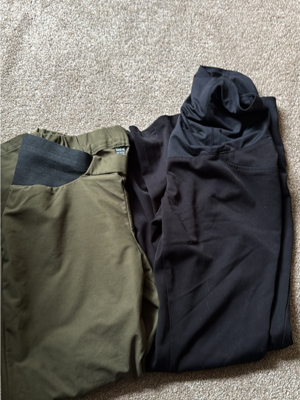 Olive Green and black maternity work Pants